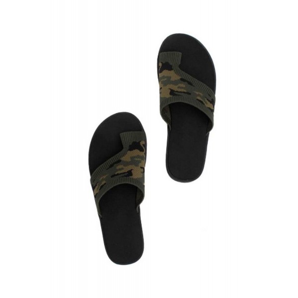 Camo Flat-toe Stretch Fly Knit Breathable Sandals 