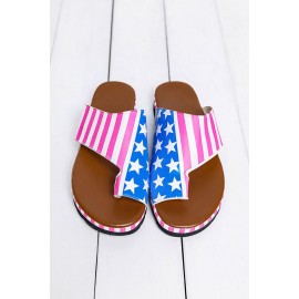 Flag Print Flip Flop Sandals